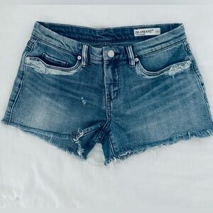 Blank NYC Women's Frayed Hem Jean Shorts - Blue